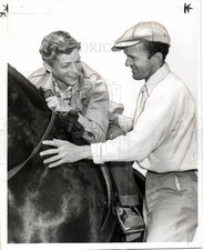 1950 Press Photo Robert L. Robbins Helca Jockey Horse - dfpb56261