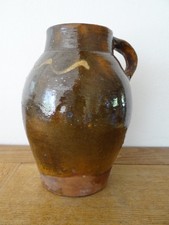 Beautiful 19th Century Green Glazed Terracotta Pitcher Jug by Naval Huesca 2