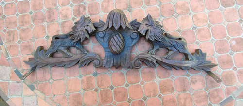 Ancien fronton bois sculpté - ancien,