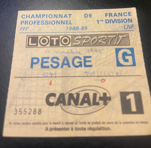 Ancien ticket billet football - ancien,