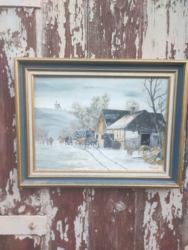 Ancien tableau huile - ancien, sur