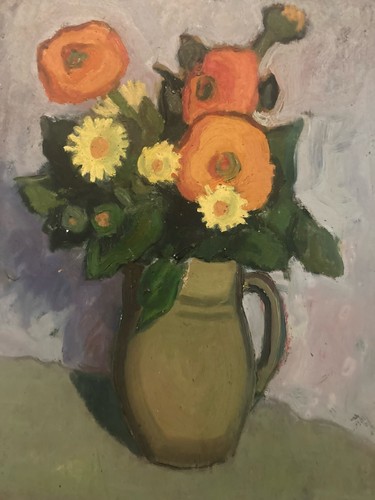 Peinture huile carton 1920 - carton,