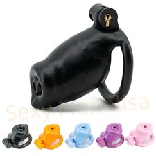 Male Realistic Doggie Chastity Cage Device Men Resin Lock Belt with 4 Rings C617