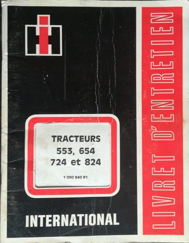 Livret entretien tracteur ih - d'entretien,