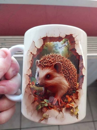Mug hérisson guettant dans - , un