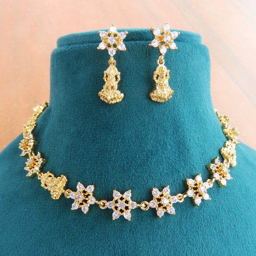 Parure collier fleurs cz - fleurs,