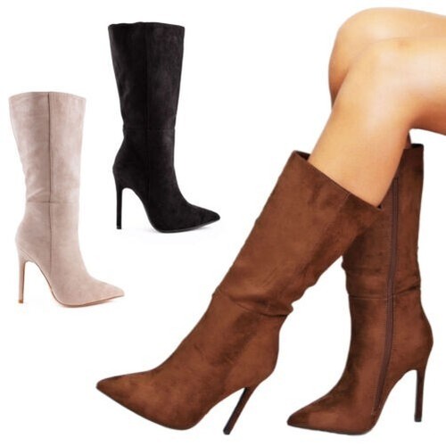 Bottes femme daim mollet - bottes,