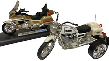 Diecast Japanese Bikes: 2006 Honda Goldwing; 1994 Suzuki cop trike junkyard