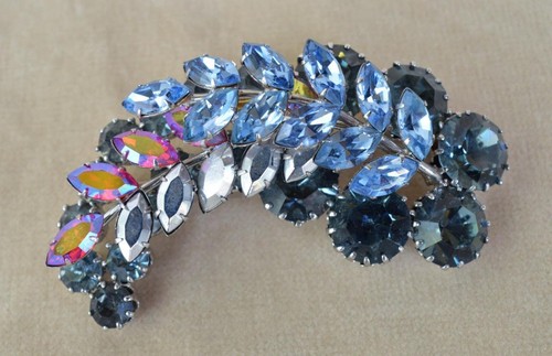 Vintage ton argent - ton, bleu