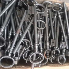 Ancienne clef clé de serrure en fer forge Diam 6 , Neuve De Stock 