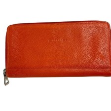 LONGCHAMP Burned Orange Leather Wallet Zip Around