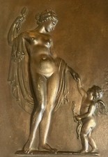 WOMEN'S BRONZE BAS RELIEF MEDALLION MEDAL 