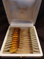 Christofle Cardeilhac spoons mocha solid silver vermeil silver silver