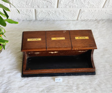 Encrier En Bois De Teck À 3 Compartiments Retro Décor De Bureau De Bureau IP67