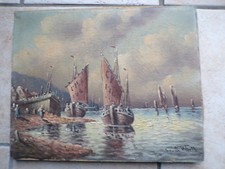 Huile sur toile marine signé G.S. Warth début XXème.