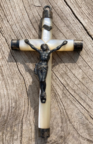 Croix pendentif nacre 8 - pendentif,