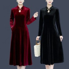 Robe Qipao En Velours Luxueux