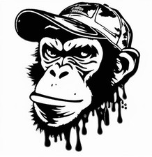 Pochoir 21 x 21 cm en plastique Singe bad Boy