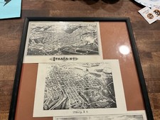 3 Ithaca,NY maps,1836,1882,5.5”x8.5”,sepia,notin frame,Tompkins County,lithograp