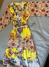 Beautiful Anthropologie Floral Printed Tiered Duster Boho Kimono Robe One Size