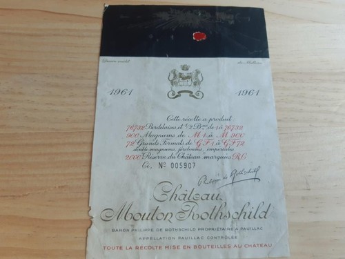 étiquette vin chateau mouton - étiquette,