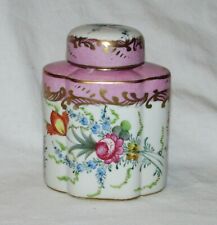 POT COUVERT en PORCELAINE DE PARIS DECOR FLEURS