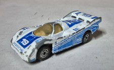 Vintage MC Toys Porsche 956 White and Blue Miniature Car