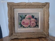 tableau Huile sur Bois roses