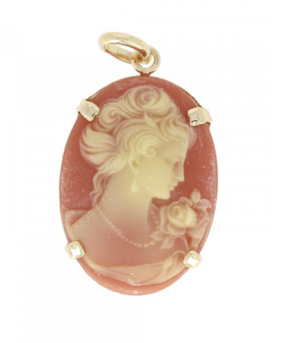 Pendentif camée rouge - pendentif,