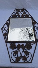 Ancien Miroir Fer Forgé Fleur
