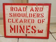 Panneau "MINES" US WW2 : "ROAD