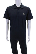 Burberry London Mens Short Sleeve Collared Logo Finlay Polo Shirt Navy Size XL