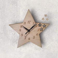 Étoile Horloge - en Bois
