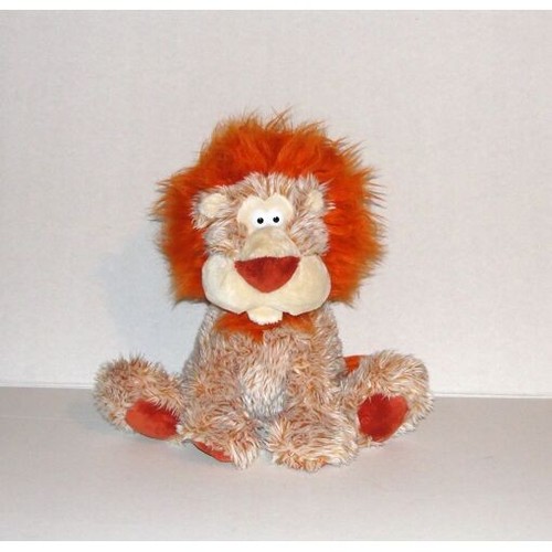 Peluche lion orange chiné - peluche,