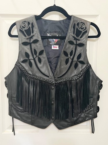 Vtg classic leather moto vest - leather,