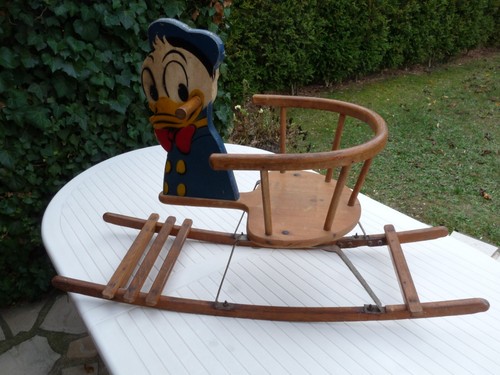 Ancien jouet bois bascule - bois,