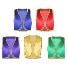 Kid Boys Fairytale Vest Arabian Prince Waistcoat Halloween Costume Cosplay Party
