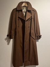 Burberry Trench Coat Brown With Check Pattern Size M For Women
