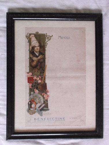 Menu chromo benedictine sous - menu,