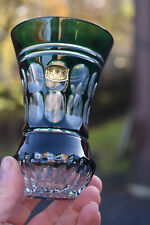 Val saint lambert green crystal Vase marked
