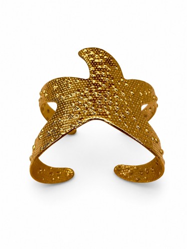 Bracelet manchette acier doré - acier,