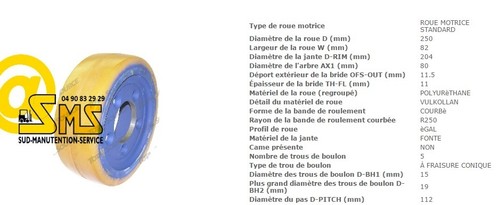Roue motrice vulkollan prat - roue,