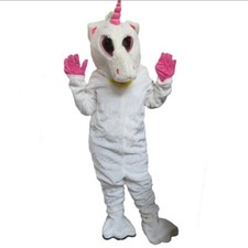 Licorne Blanc Poney Cheval Adulte Costume Mascotte Halloween Anniversaire Neuf