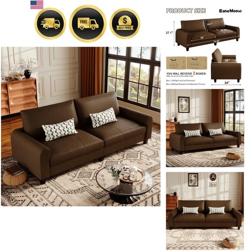 Faux leather loveseat - 70.6",