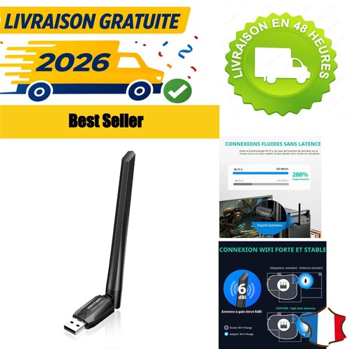 Clé usb ac600 double - wi-fi,