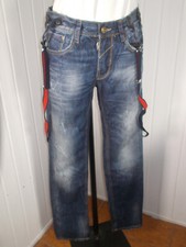 Pantalon jean délavé usé bretelles taille basse salopette ANTHONY MORATO w28 38