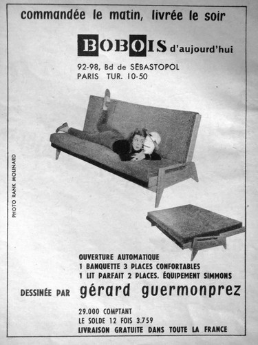 Publicité 1958 bobois - publicitÉ,