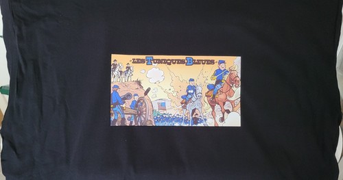 Shirt noir tuniques bleues - t-shirt,