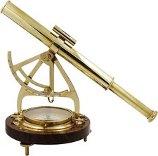 Boussole d'alidade nautique en laiton massif télescope 14" pour décoration ma...
