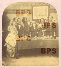 Stereoview - P.T. Barnum, 'General Tom Thumb' and Friends - c.1860